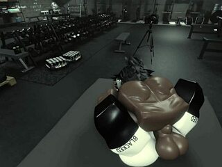 Gym cleared out perfect for slamming roblox bbc deep in slutty pussy and ass