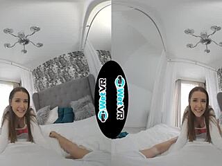 brunette dorm slut deepthroats monster cock pov creampie