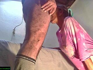 Lupita gulps cock deep before hot cum floods mouth