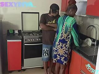 Horny Kitchen Couple Pound Doggystyle Early Morning