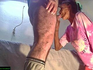 Lupita gulps cock deep before hot cum floods mouth