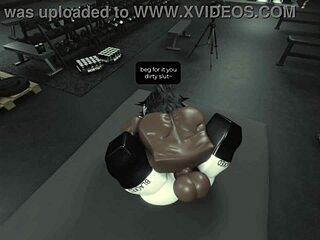 Gym cleared out perfect for slamming roblox bbc deep in slutty pussy and ass