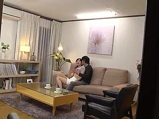 Hubby watches young boy creampie his skinny japanese mature wife then fucks her creamy pussy mmf cuckold