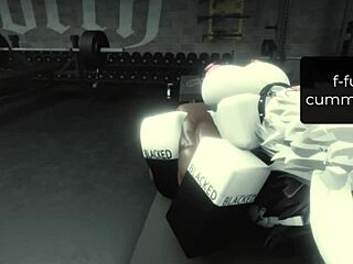 Gym cleared out perfect for slamming roblox bbc deep in slutty pussy and ass