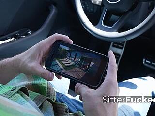 Teen babysitter sneaks in and seduces old husband while he's alone.