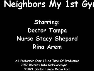 MY NEIGHBOR'S PETITE PUSSY in First Gyno Exam with Latex Gloves