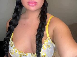 this cute british slutty girlfriend toys her pussy on webcam for you pov