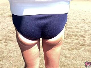 Secretly Masturbating In Girl's Bloomer Outdoors Feels So Naughty