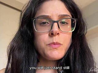 curvy latina gym babe with big natural tits rides your oiled cock pov like squats