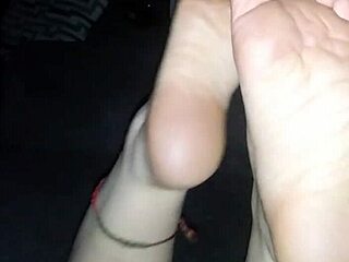 submissive bitch shows english soles feet tease