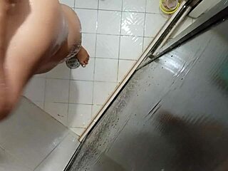 Chubby Curly Sister-In-Law Caught Voyeuring In Shower Toilet