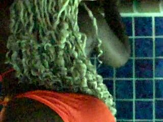 big black cock rips into curvy ebony milf's wet fat pussy quick