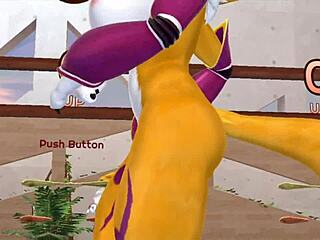 i love renamon's furry stretching workout so much
