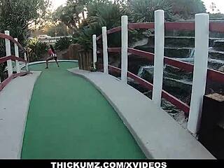 demi sutra slimthick ebony gets messy interracial pounding outdoors at minigolf