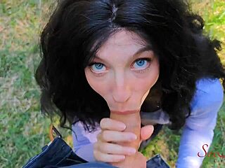 Curvy Influencer Sucks Cock to Escape Bear in Forest