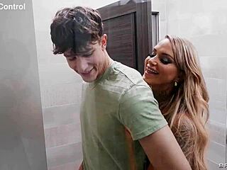 Athletic blonde milf stephanie love gagged choked on muscular cock creampie