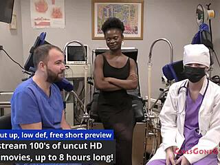 MY NEIGHBOR'S PETITE PUSSY in First Gyno Exam with Latex Gloves