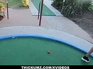 demi sutra slimthick ebony gets messy interracial pounding outdoors at minigolf