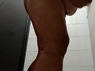 Chubby Curly Sister-In-Law Caught Voyeuring In Shower Toilet