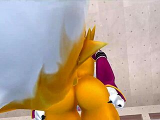 i love renamon's furry stretching workout so much