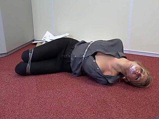 bound teen violet haze gagged deepthroated in real estate bondage