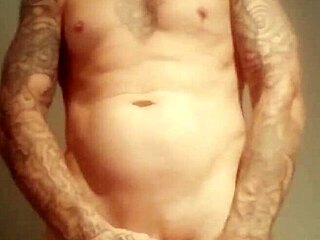 damn this big cock tattooed solo masturbation vid is wild