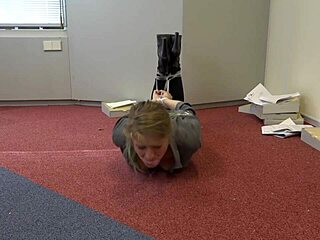 bound teen violet haze gagged deepthroated in real estate bondage