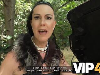 how does hot mature texas patti turn men on in public with her big tits?