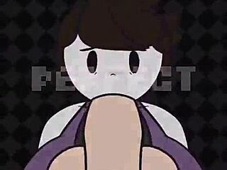 Jaiden takes big cock banger deep in tits, pussy, and mouth for cumshots