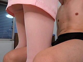 Japanese Nurse Cosplay Gloved Handjob Footjob Tease in Pantyhose Femdom POV.