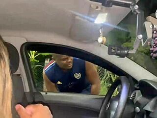 Wife cheats on street after car runs dry—cuck hugs the bull!