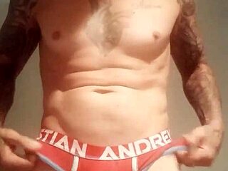 damn this big cock tattooed solo masturbation vid is wild