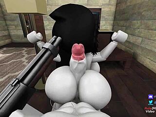 Antochan's Roblox Threesome Anal Ride With Big Tits And Cumshots