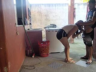 Maid tempts fate with my throbbing cock alone