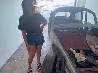 brazilian cuckold watches old man fuck young pussy in rusty car