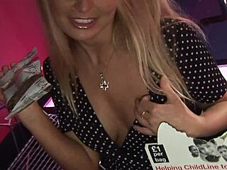 Blonde milf mommy begs for anal creampie in fishnets heels