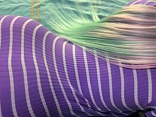 Stepdaughter's Purple Skirt Anal Virginity Lost!