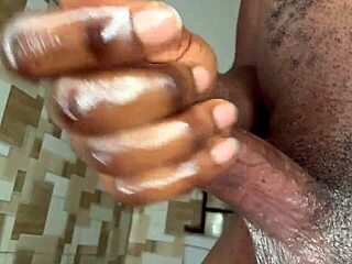 Big black monster cock fills bathroom babe with sweet cum