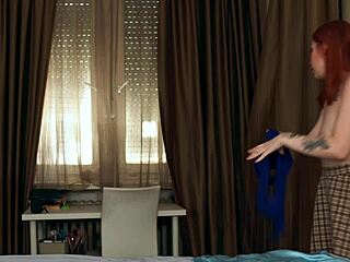 sharing bed with redhead stepmom sparks rough pussy quickie moans