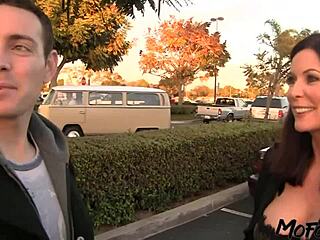 brunette milf mommy takes sloppy deepthroat and huge facial from daddy