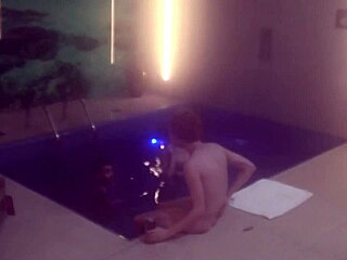 friends jump in motel pool for hot threesome part 1