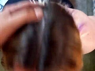 Blonde girlfriend sucks cock too hard before massive facial cumshot