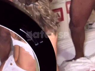 Hotwife gangbanged by three blacks hubby watches stunned