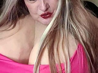 Susi Squeezes Huge Tits in Red Dress Sucking BBC Toy