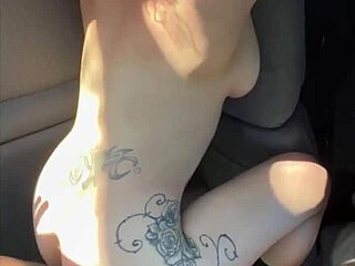 Busty petite hooker fucked outdoors begs for hot facial cum