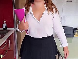 blonde schoolgirl's huge ass pounded by math teacher