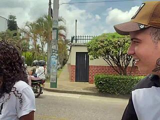 innocent brunette sara films stranger fucking her for cash rough deepthroat orgasm!