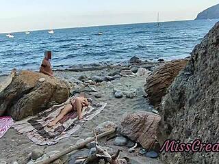 2 flashing pussy fingering groping public beach risky squirt hidden cam misscreamy