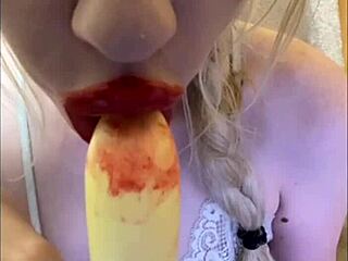 sexy bimbo elza kom dances in lipstick lingerie sucking pretty cock with fetish heat