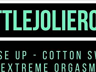 Puffy Nippled Teen Pussy Closeup Cotton Swab Dripping Orgasm